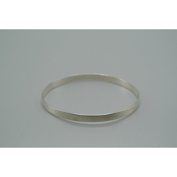 Silver Bracelet Plain Bangle Style 10.17g Sterling 925 2.75" Diameter DCJ Mark - Picture 3 of 8
